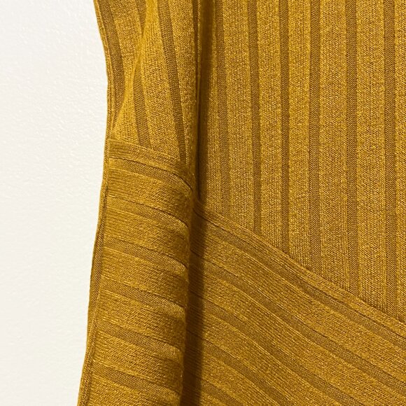 Loft Womens Sleeveless Sweater Size S Mustard Yellow Lagenlook Asymmetrical Cowl - Picture 4 of 6